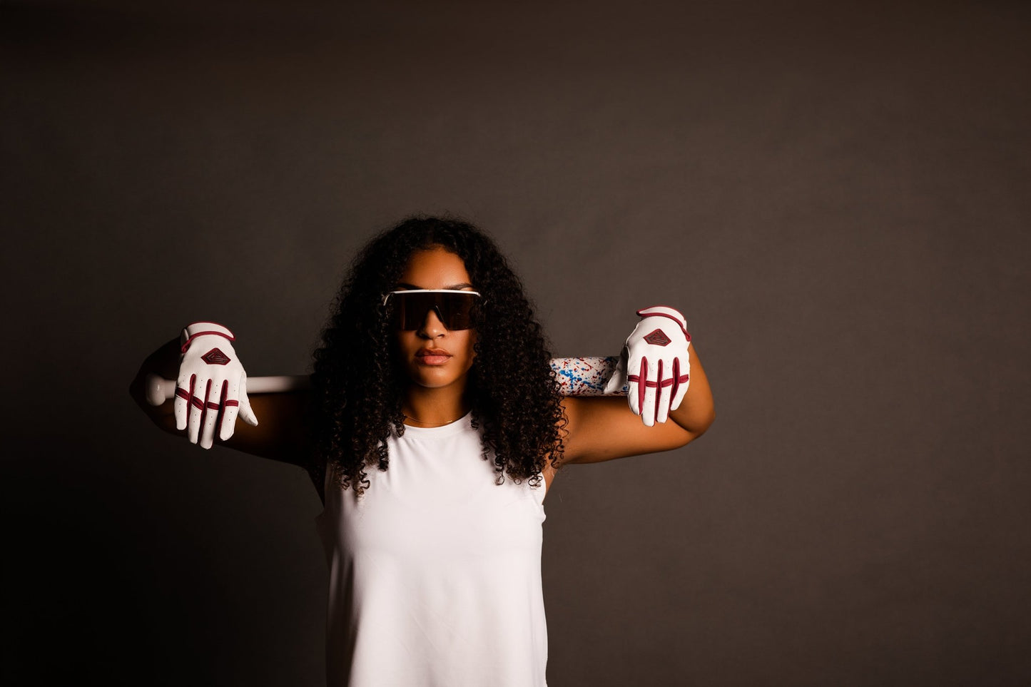 Resilient Championship Fastpitch Batting gloves - White and Maroon - Resilient SFBL