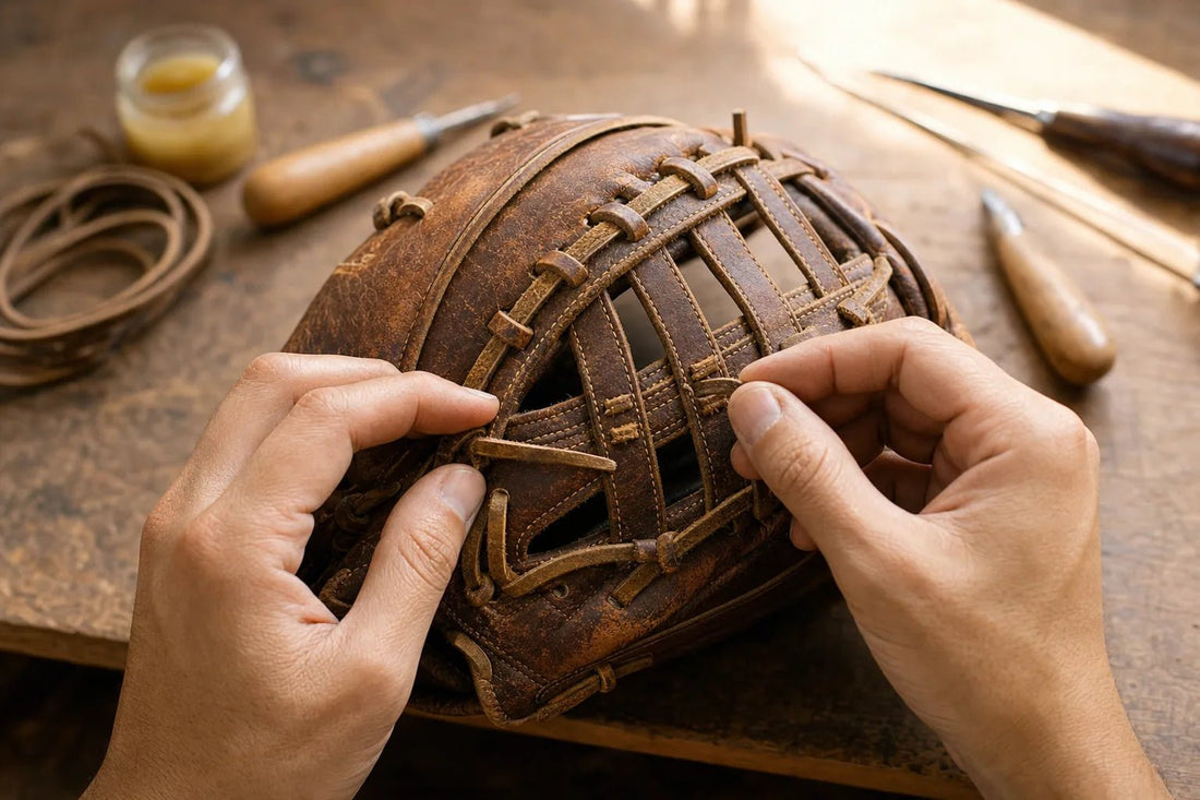 Replacing a Broken Baseball Glove Webbing - Resilient Gloves