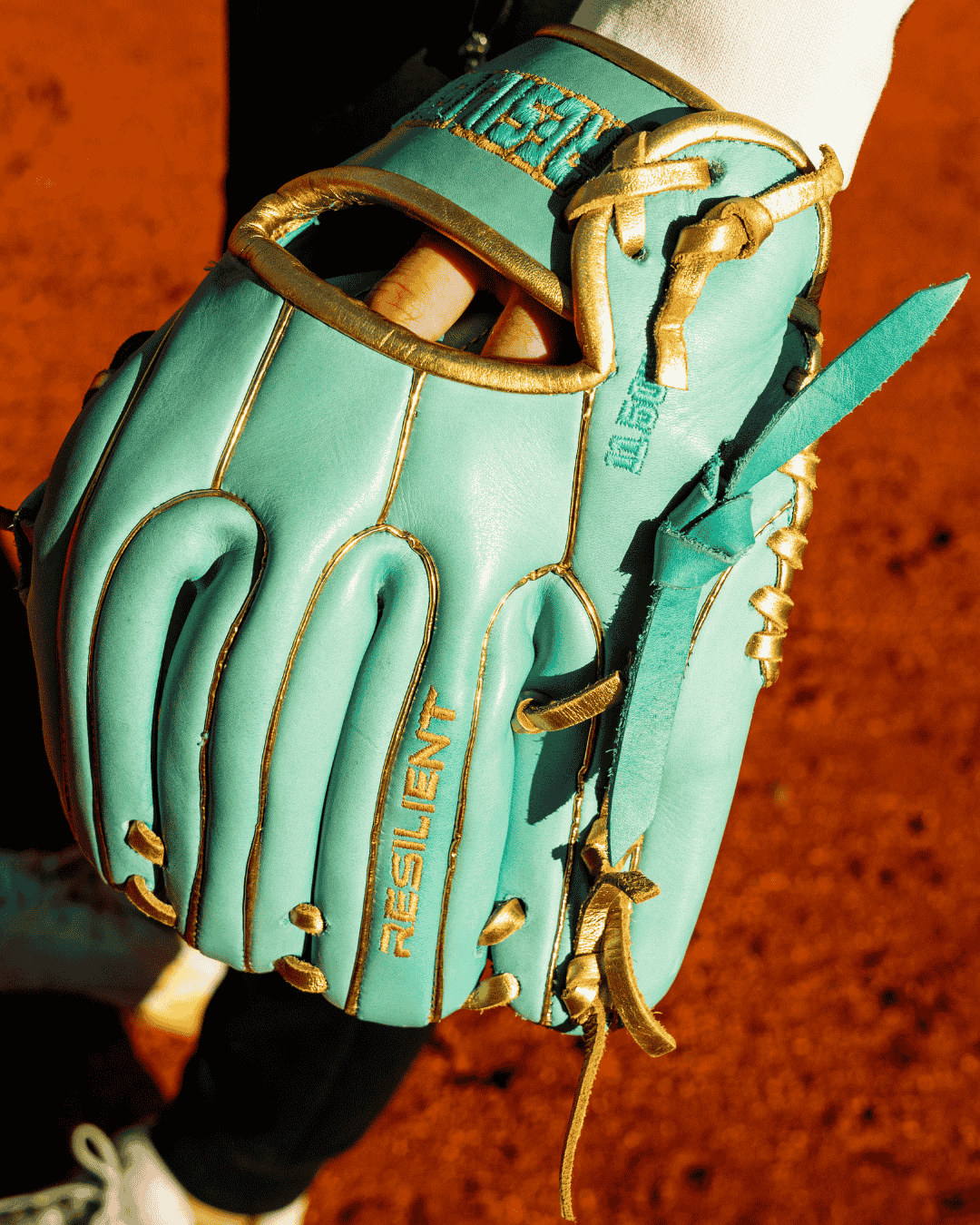 Relic MXT Series - Mint & Gold Baseball Glove - Resilient Gloves