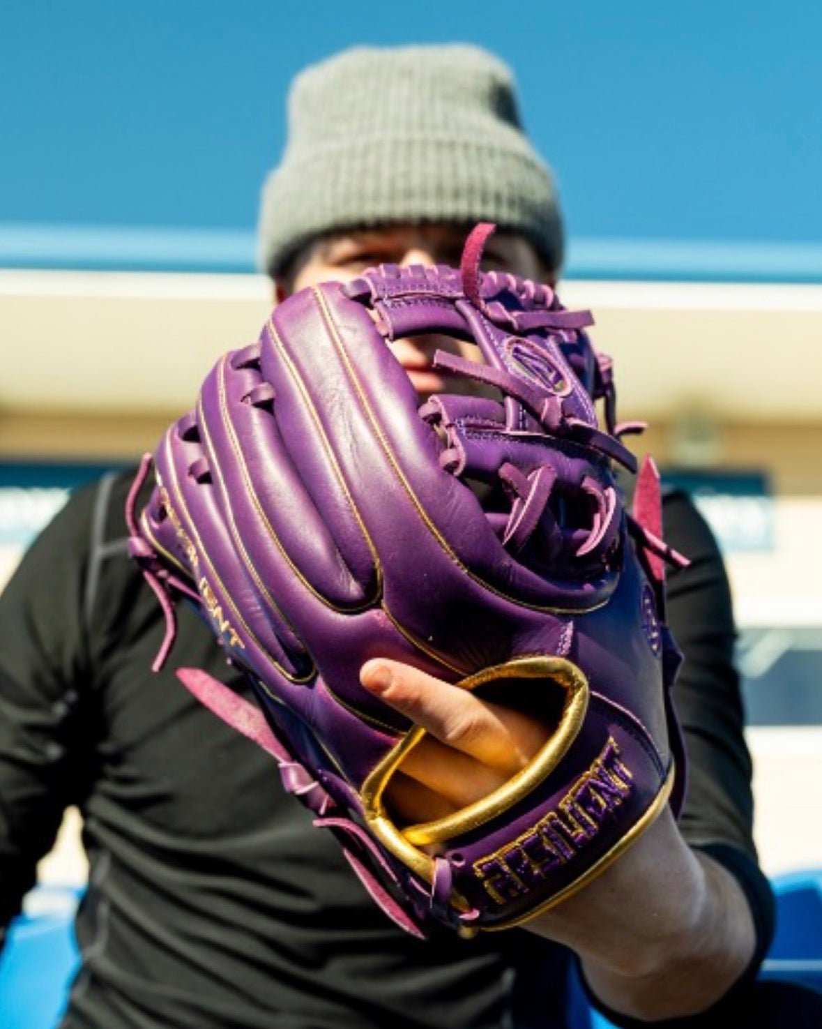 Relic MXT Series - Purple & Gold Baseball Glove - Resilient Gloves