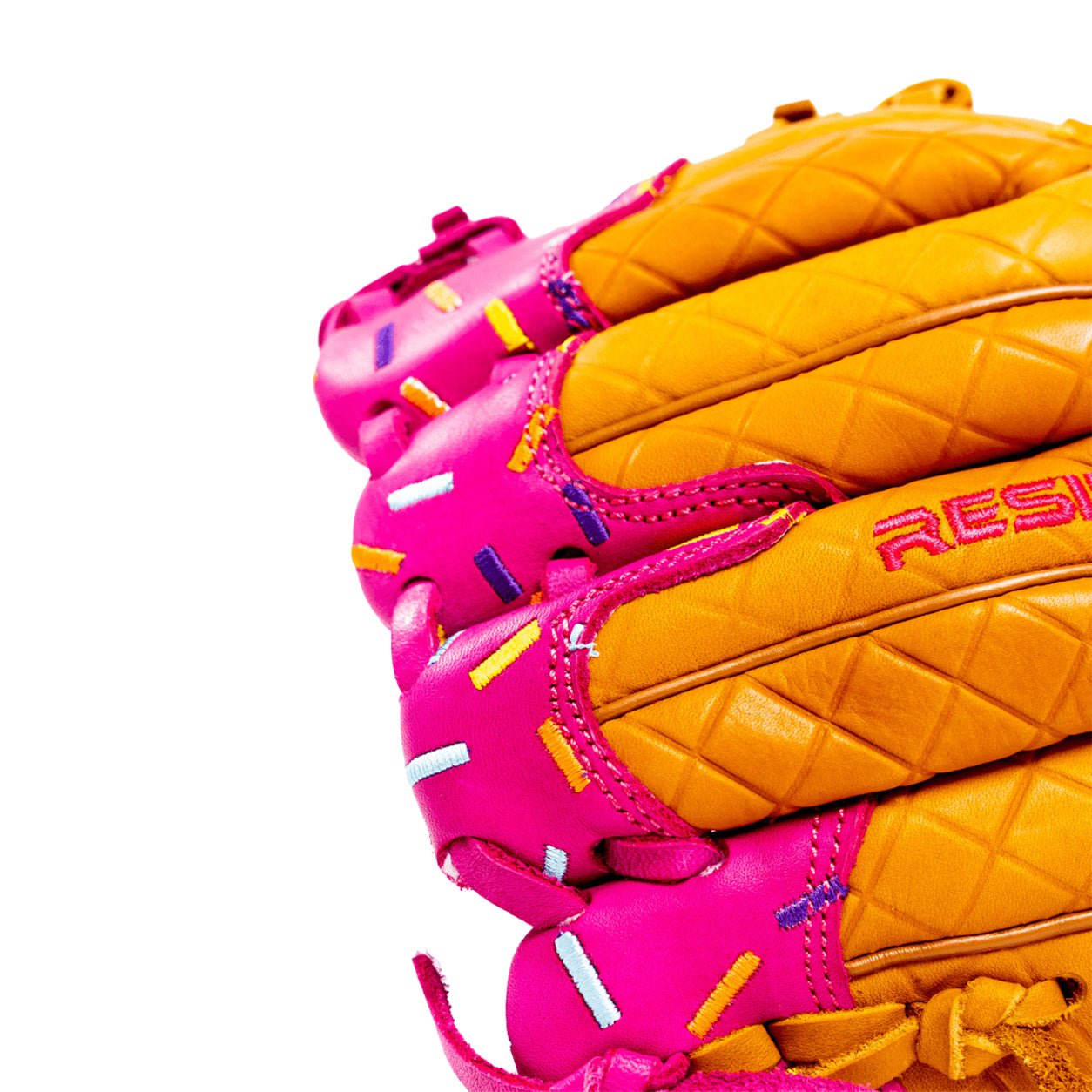 Youth Baseball Glove - Ice Cream glove (Strawberry & Sprinkles) - Resilient Gloves