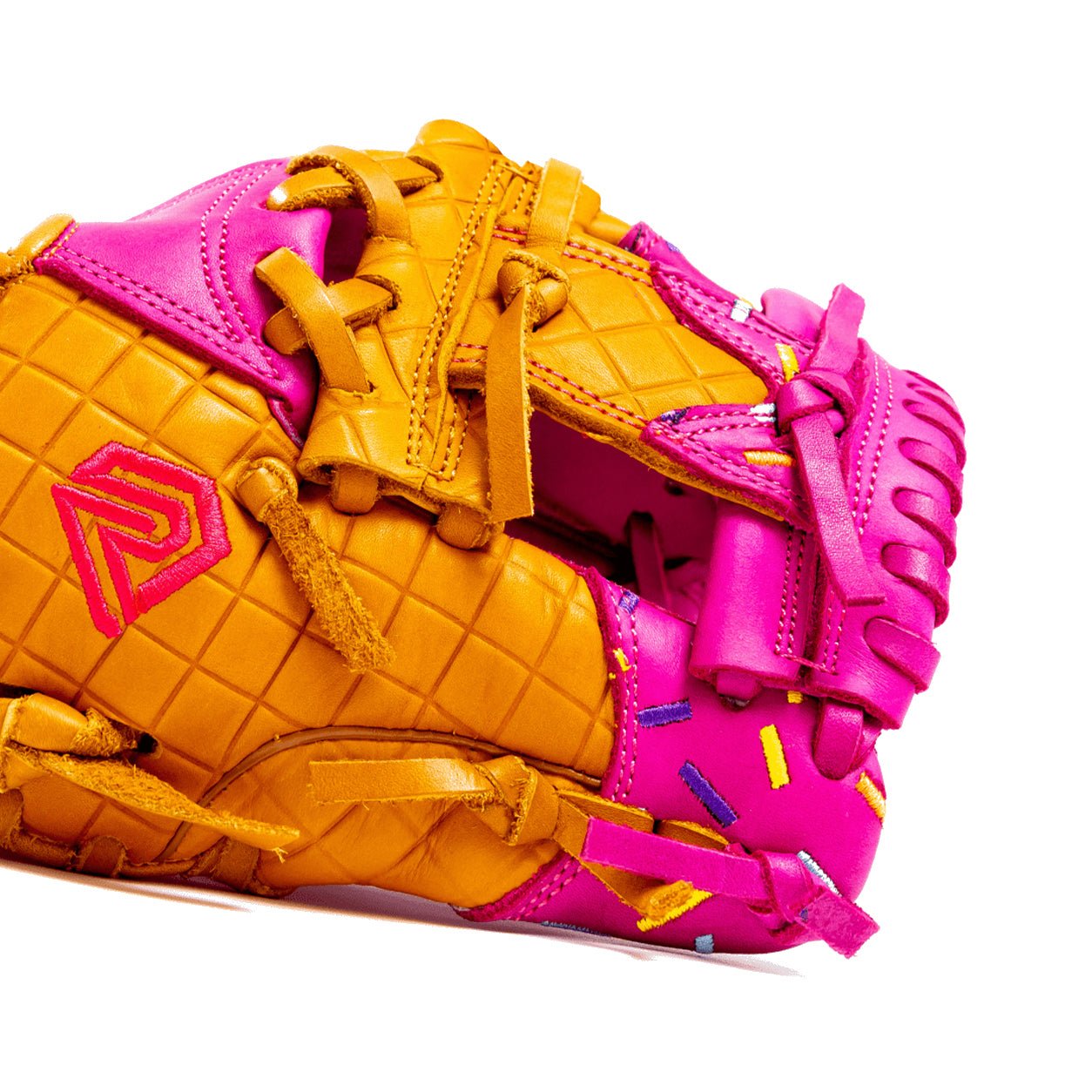Youth Baseball Glove - Ice Cream glove (Strawberry & Sprinkles) - Resilient Gloves