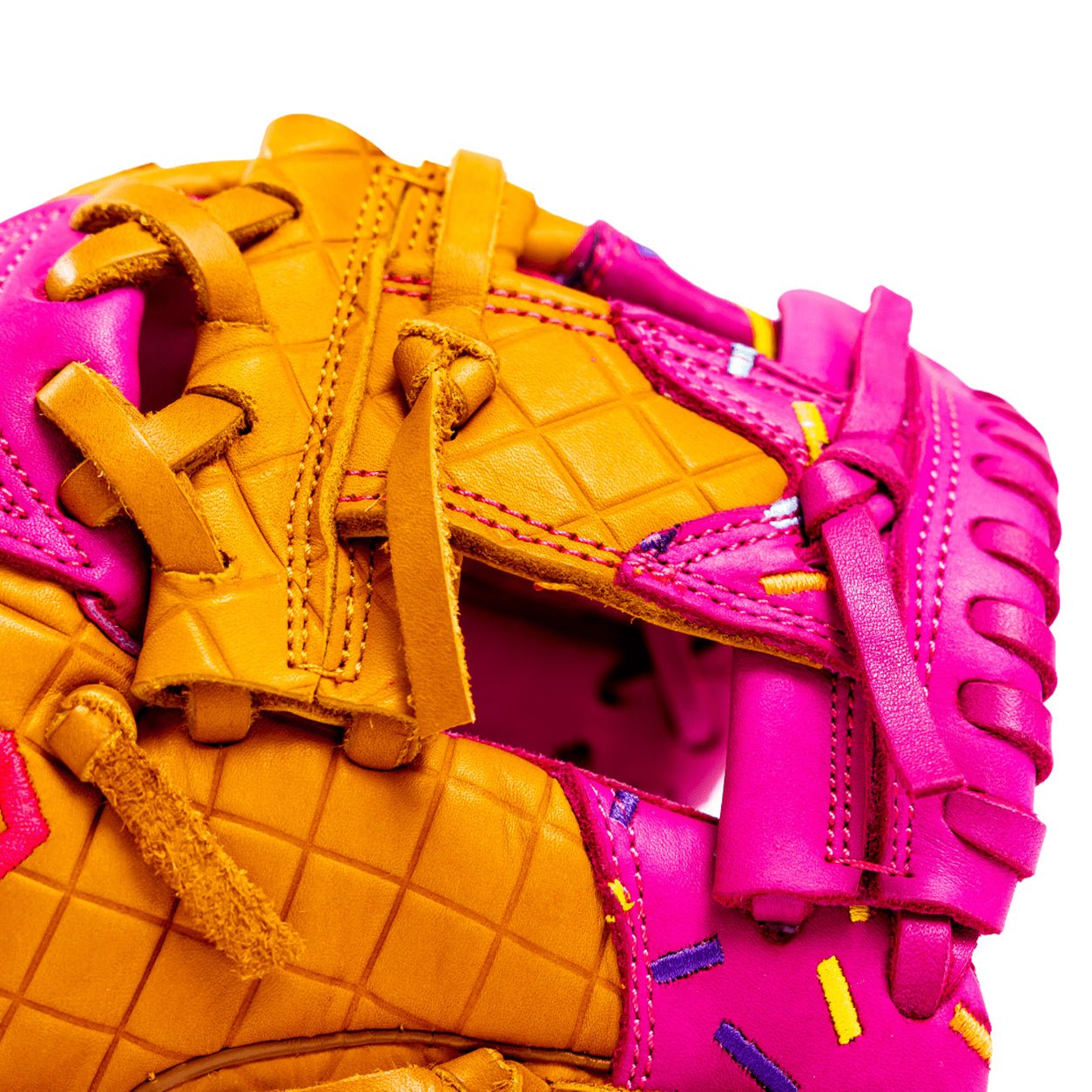 Youth Baseball Glove - Ice Cream glove (Strawberry & Sprinkles) - Resilient Gloves